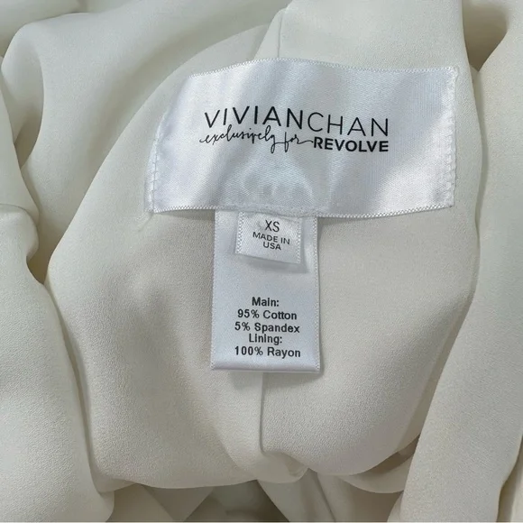 VIVIAN CHAN X REVOLVE The Dara Dress White Mini Dress with Deep V-Neck & Pockets - Picture 7 of 9